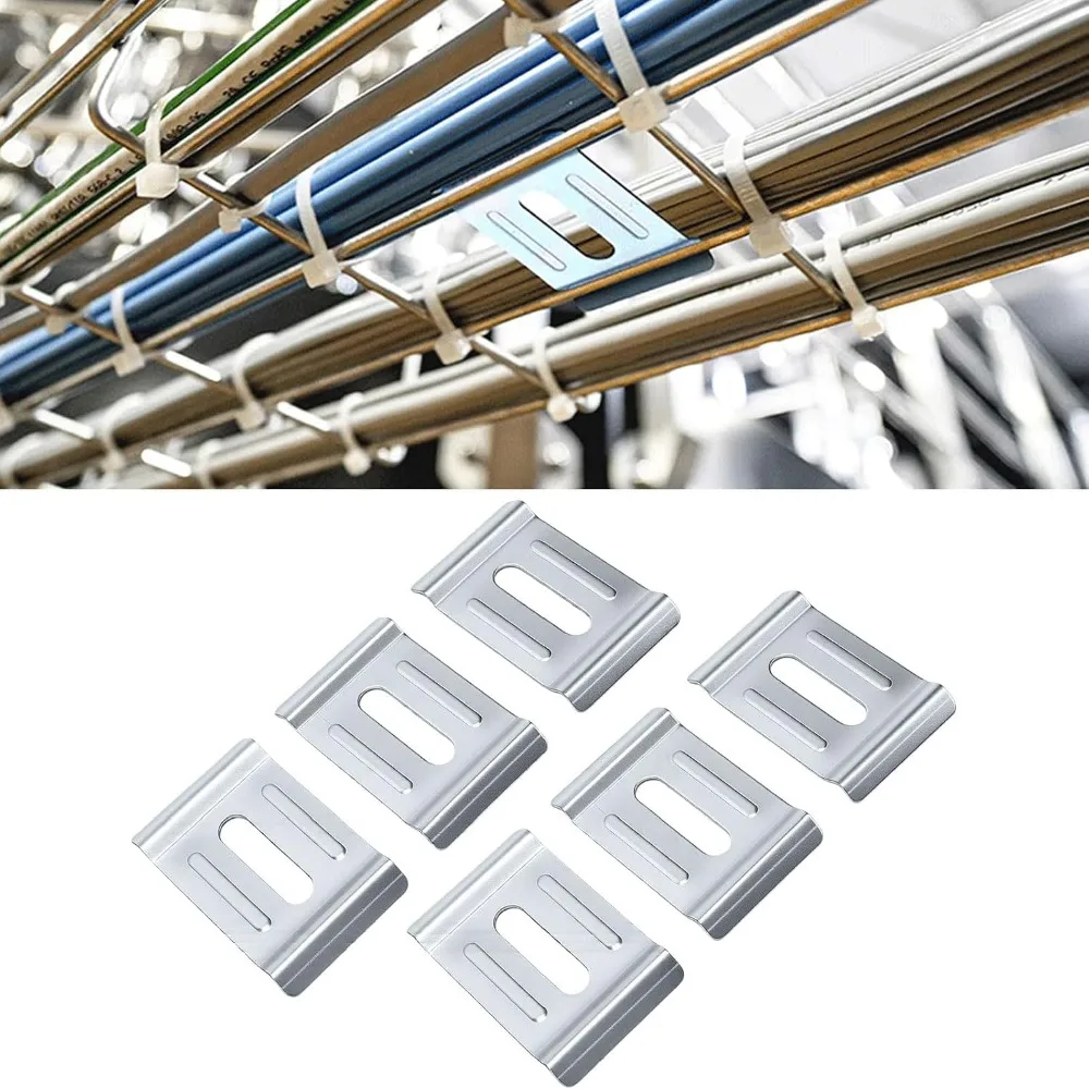 50pcs Reliable Durable Hold Down Clamps Secure Support Washer Fastening Clamp Cable Raceway Clamps For Basket Wire Mesh Tray
