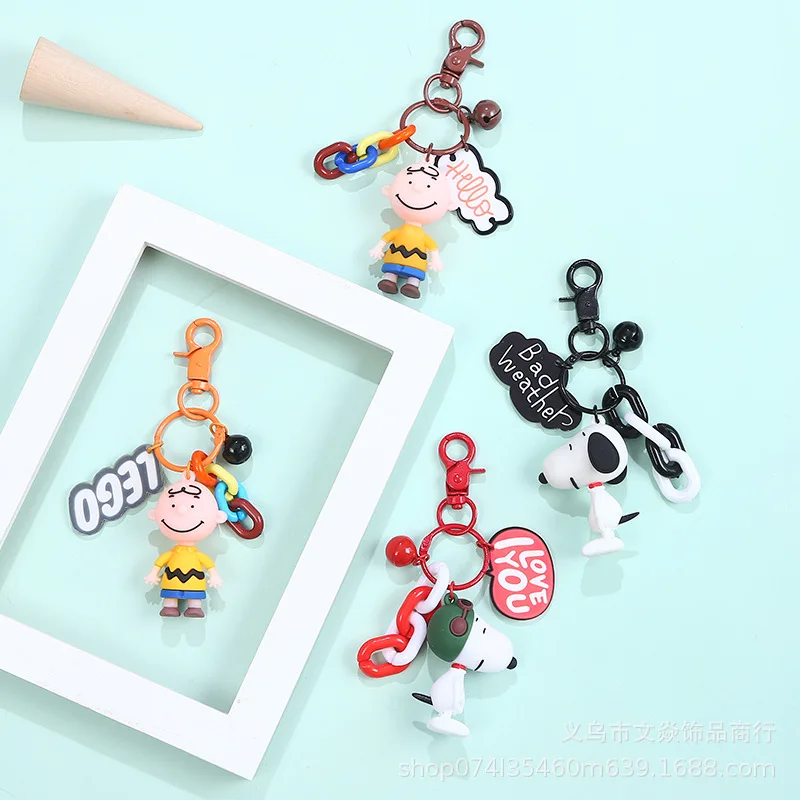 

Snoopy Cartoon Keychain Charlie Brown Anime Figures Cute Toy Anime Merchandise Decoration Children Birthday Gift Christmas Gifts