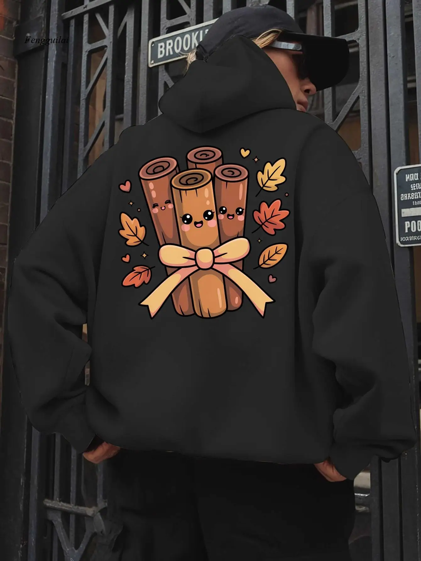 

Повседневная толстовка | Модный модный пуловер с капюшоном и принтом на спине, теплый топ с круглым вырезом и длинными рукавами