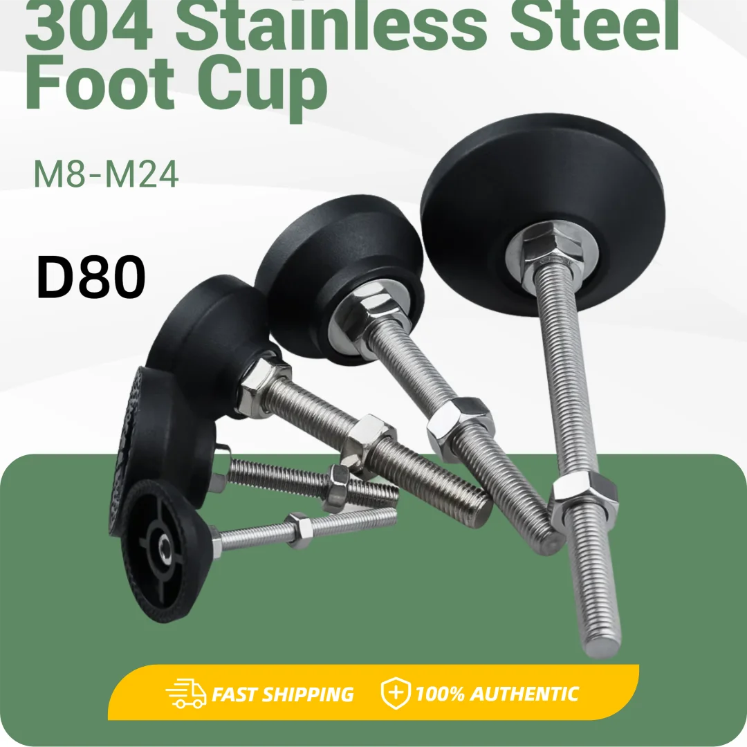 1Pcs D80 Adjustable Lathe Leg Dia 80mm Thread Type Adjustable Levelling Foot Pad Fixed Base Articulating Legs M10 M12 M16 M20