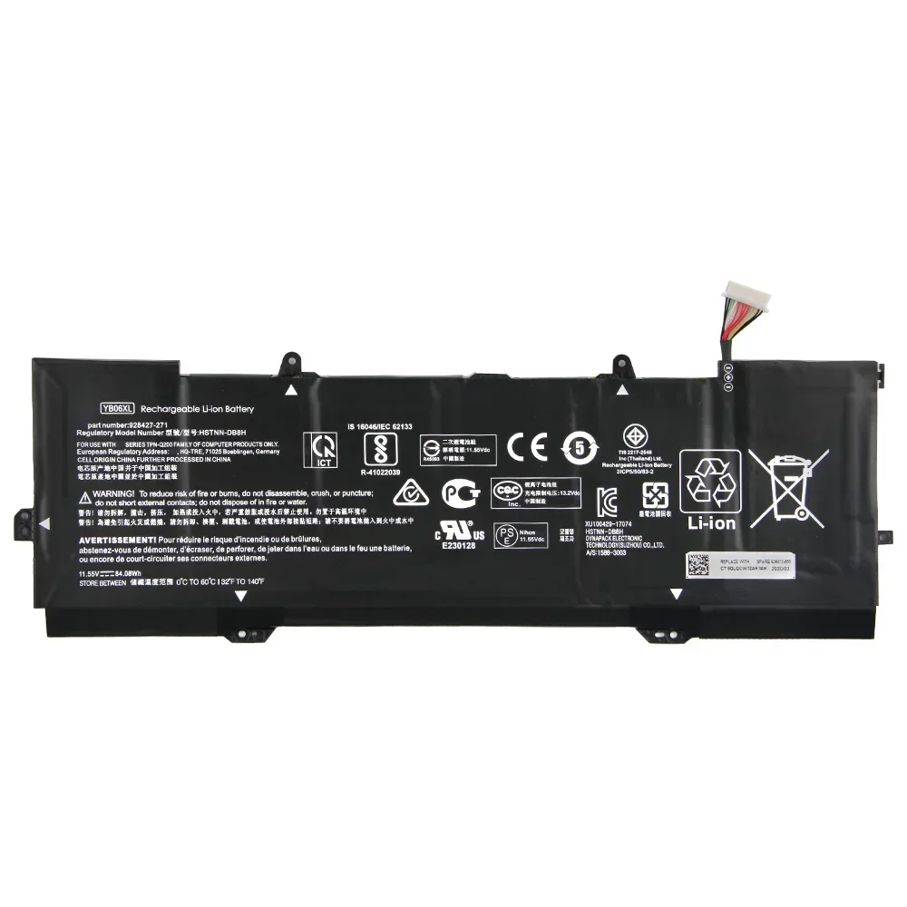 Replacement Battery YB06XL HSTNN-DB8H For HP Spectre x360 15-CH013TX TPN-Q200 7280mAh Spare Battery Quality Batteries With Tool