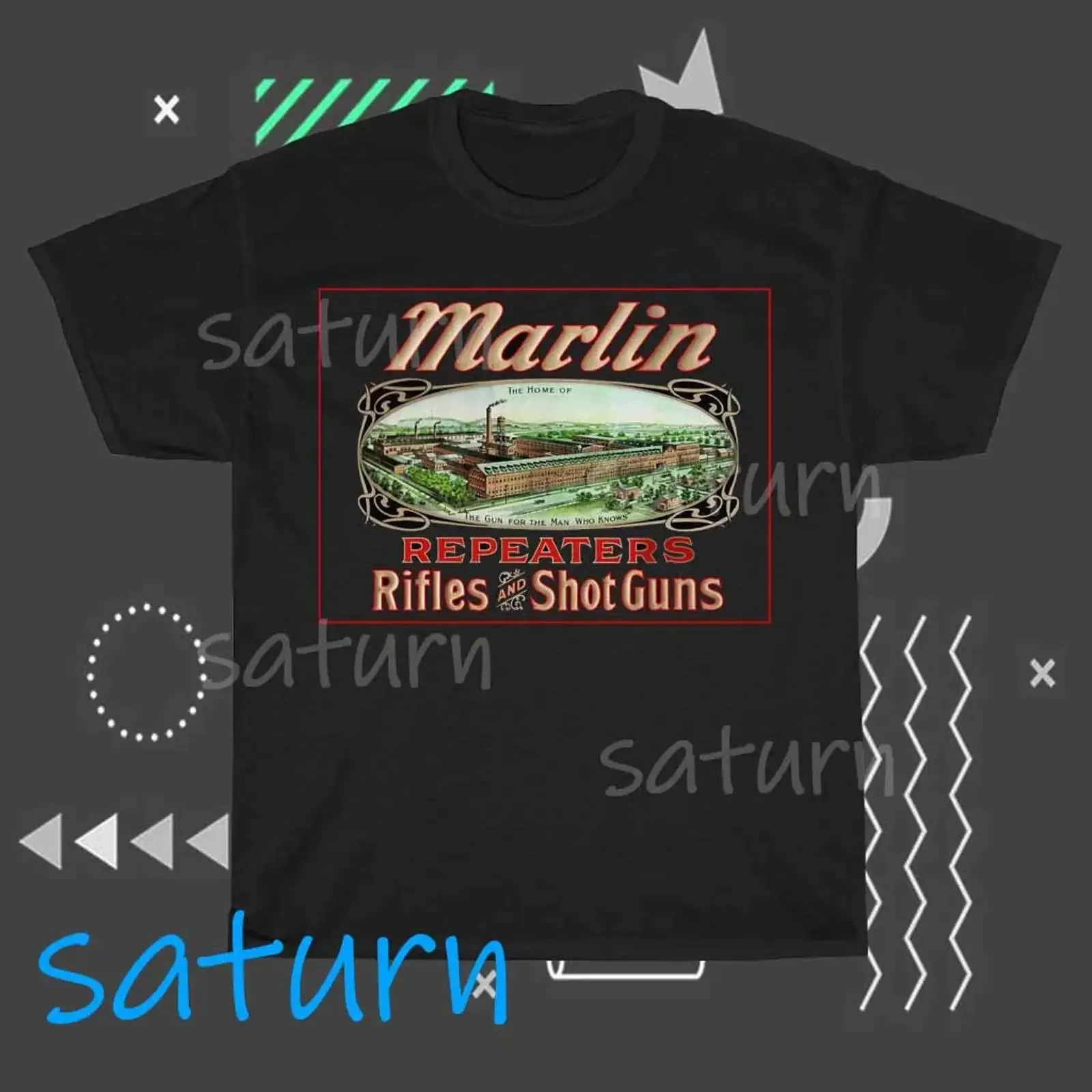 New Marlin Guns Active Logo American T Shirt Funny Size S to 5XL Image 1 of 3 vintage Washed Breathable Soft