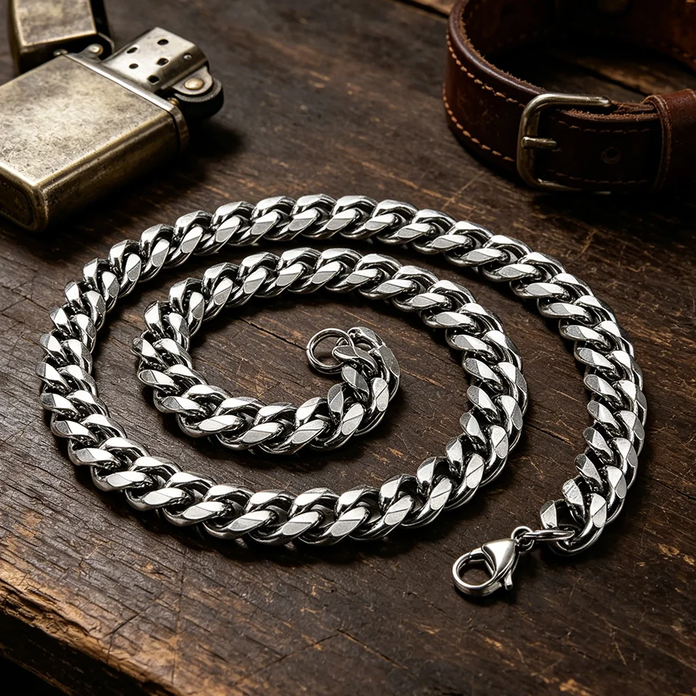 Men Accessories Neck Chain - Collana a Catena Regolabile in Acciaio