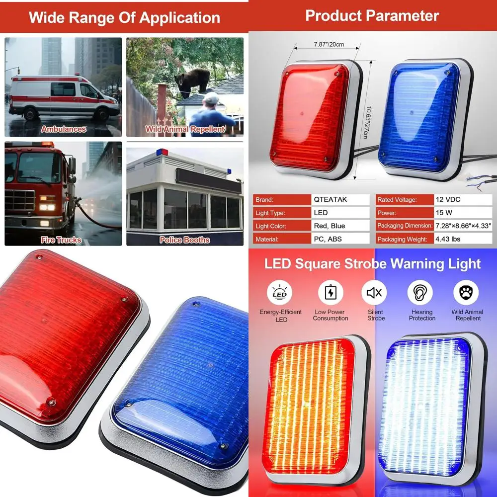 

High-Intensity Dual-Color LED Strobe Light for Emergency Vehicles - Red & Blue