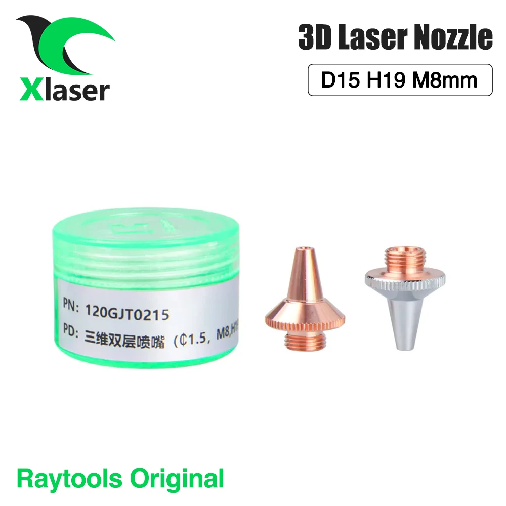 Xlaser raytools หัวฉีดเลเซอร์3D เดิม D15 M8หัวตัด H19ชั้นเดียวและสองชั้นสำหรับ raytools BT210S BM109 BM112 BM111