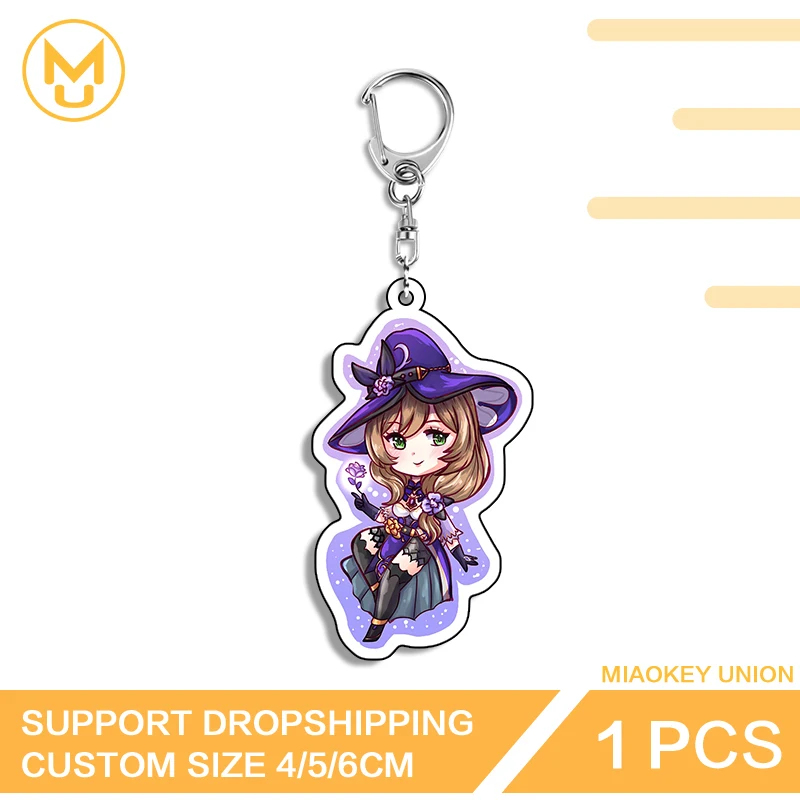 Genshin Impact Lovely Video Game Figure Edgy Acrylic Keyring Versatile Premium Innovative Cosplay Trendy Costumes DIY Props