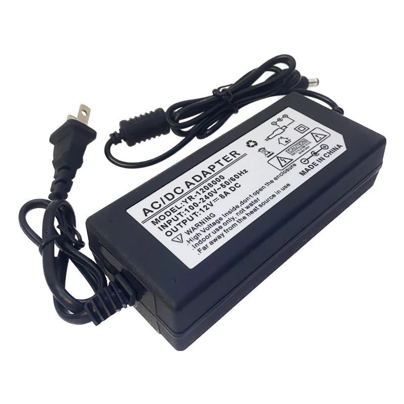 Spina US EU AC110V 220V a DC12V8A adattatore di alimentazione adattatore per caricabatterie adattatore per Driver per lampada a striscia LED trasformatore di luce convertitore 96W