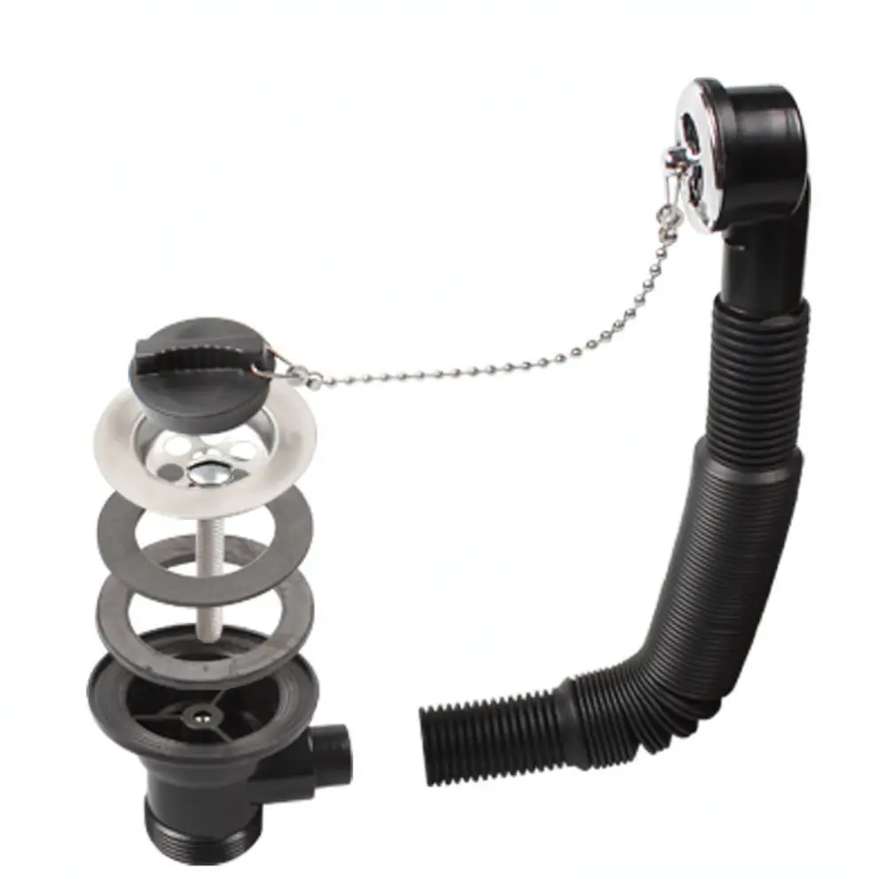 For Talea Washbasin Overflow Stopper Bead Chain Stainless Steel Rubber Flexible Drain Connector Bathroom Repair Fitting
