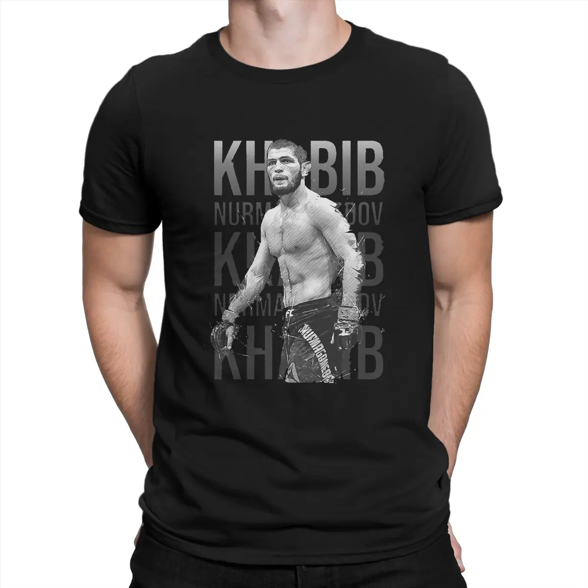 Russian Tough Guy Man\'s TShirt Khabib Nurmagomedov O Neck Tops 100% Cotton T Shirt Humor High Quality Birthday Gifts