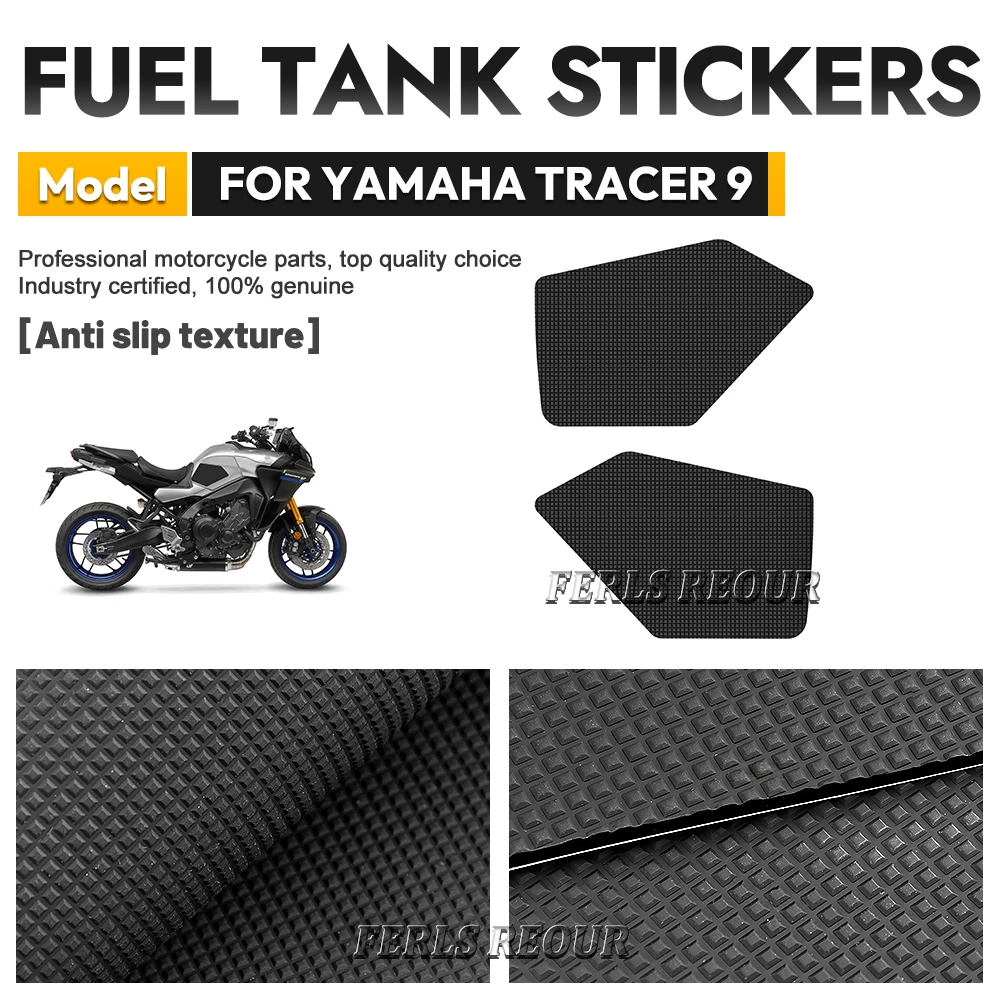 Fit For Yamaha Tracer 9 2021-2024 Silicone Anti-Slip Fuel Tank Traction Pad Side Sticker Set