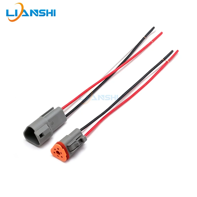 DT06-6S DT04-6P Deutsch waterproof connector car day running lights modified wiring harness plug LED spotlight harness