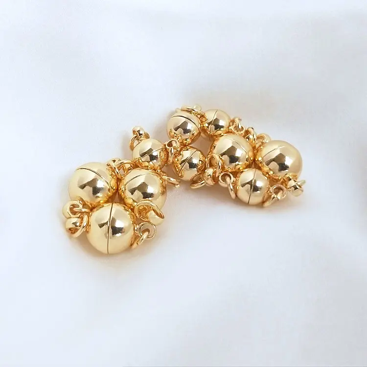 6*11MM 8*14MM 14K Gold Color Plated Brass Magnetic Bracelet Clasp Beads High Quality for Diy Jewelry Making Findings Accessories