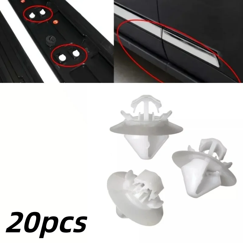 20pcs Side Door Body Moulding Trim Clips Auto Fastener Fit For Citroen Dispatch Bump Strip Plastic Car Accessories