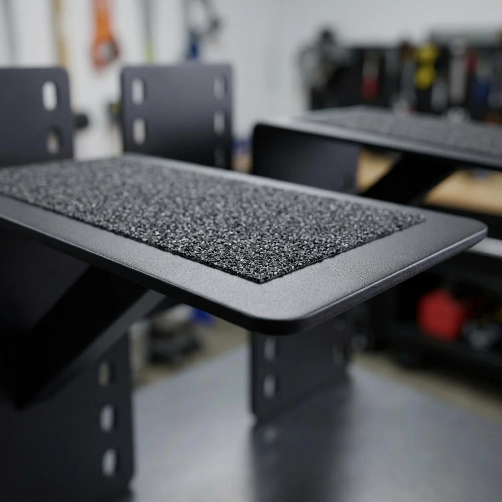 Yacht Step Assembly Textured Non-Slip Step Platform Anti-Skid Surface Black Heavy Duty Slotted Mounting Plates view 5