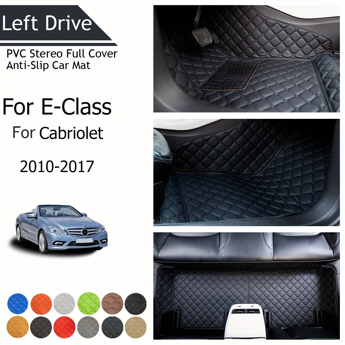 

【LHD】For Mercedes-Benz For E-Class Cabriolet 2010-2017 Three Layer PVC Stereo Full Cover Anti-Slip Car Mat Car Floor Mats Car