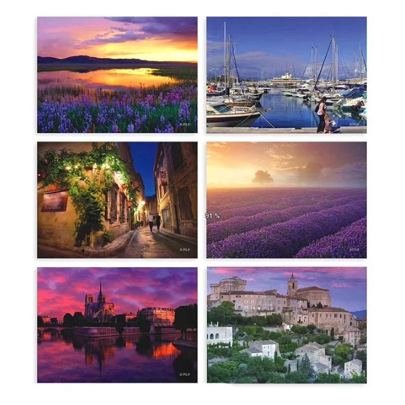 Creative Greeting Card Postcards Set, Marseille City Series, França, Landscape Postcards, Dubai, Suíça, Hokkaido, Londres, 6 Sheets per Lot