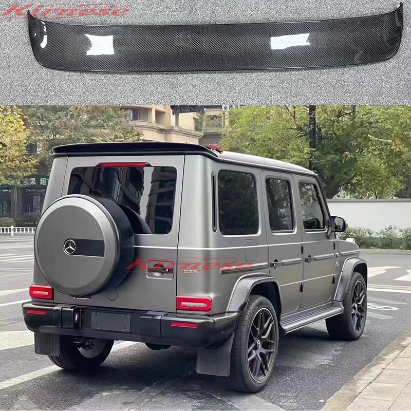 

For Mercedes Benz G W464 G350 G500 G550 G53 G63 18-23 Car Styling New Style Real Carbon Fiber Roof Rear Spoiler Top Tail Wing