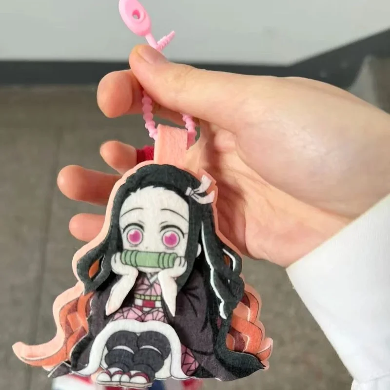 Demon Slayer Anime Peripheral Non Woven Cute Keychain Pendant Hanging Decoration For Backpack Bag Anime Fans view 5