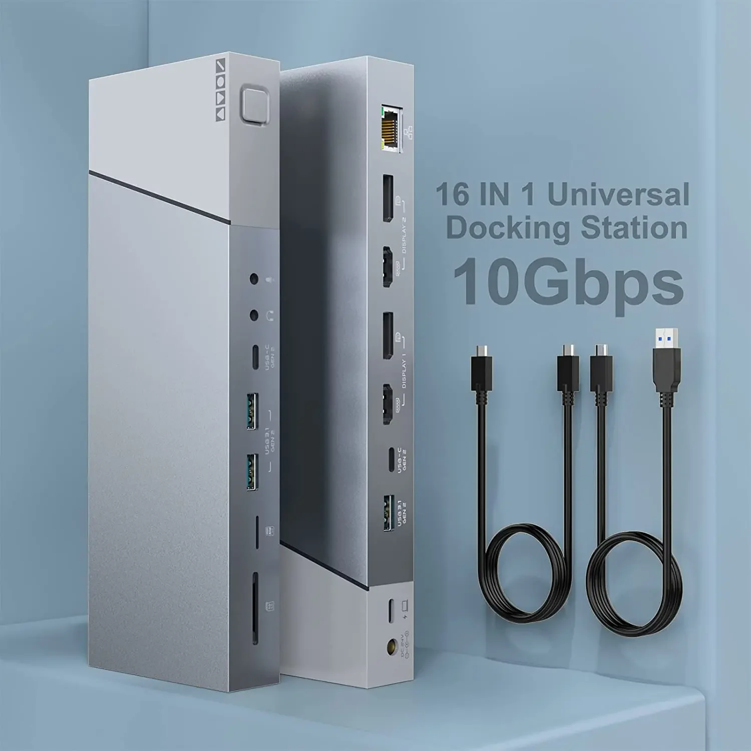 10Gbps Displayport 5K 60HZ Type C Hub Dual 4K 60HZ Monitors Universal 1/6 Displaylink Certified USB 3.2 Docking Station