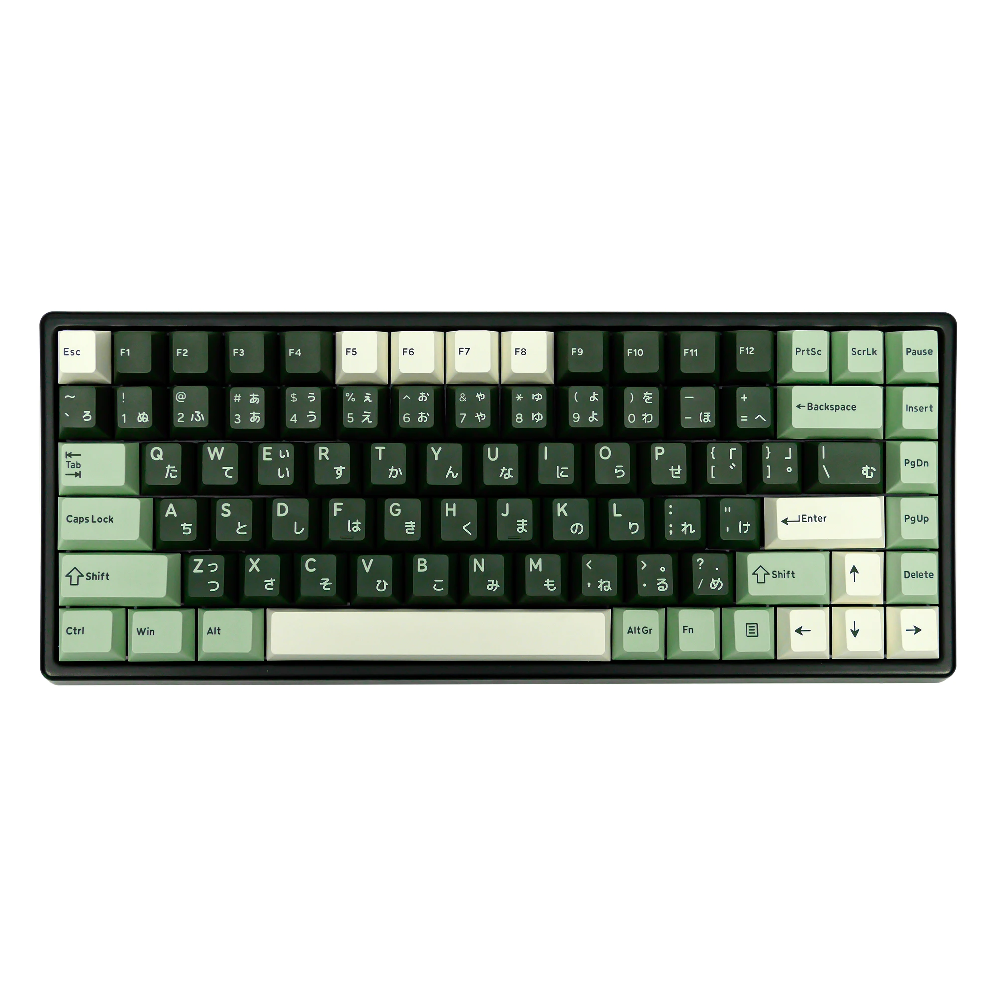 

GJ Salon Keycap Set PBT Doubleshot Keycap Cherry Profile for Mechanical Keyboard Laser Hirigana Cryillic Hangual Alice Green