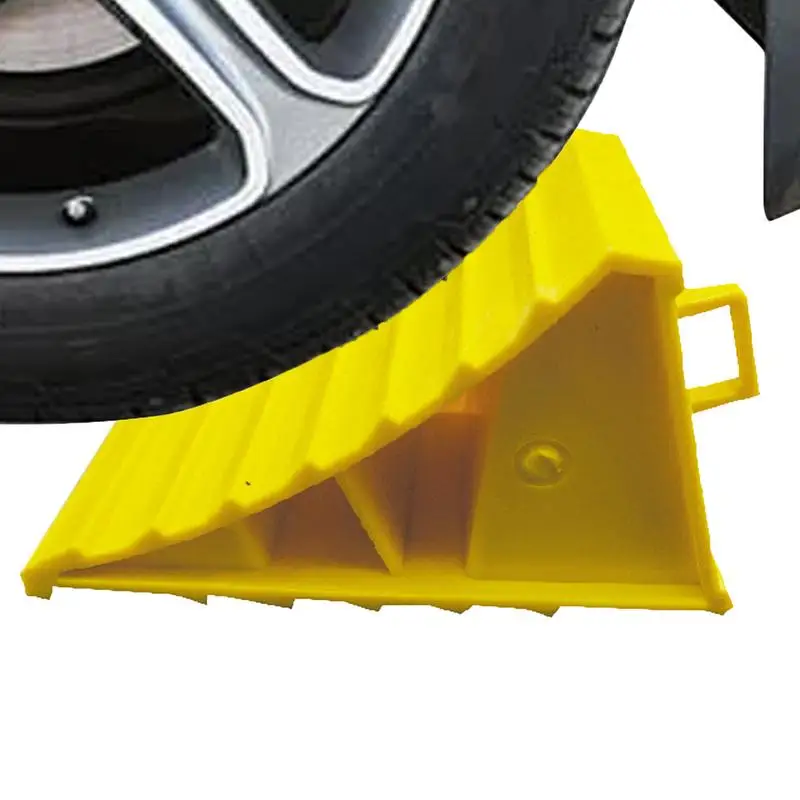 

ABSCar Wheel Chocks Wear-Resistant Cars Tire Stopper Yellow Anti-Slip Car Wheel Driveway Ramps Multipurpose For RVs Trailers