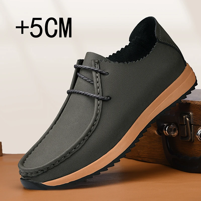 

Leather Business Casual Shoes Men's Oxford Shoes Increased Height Inside Luxury Brand Thick Soled Comfortable Men Oxford Shoes