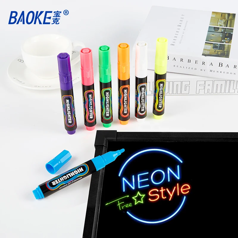 BAOKE-resaltador borrable MP4901, 7 colores