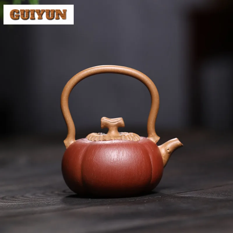 160ml Biomimetic Yixing Purple Clay Teapots Handmade Persimmon Pot Raw Ore Purple Mud Tea Maker Kettle Chinese Zisha Tea Set Tea