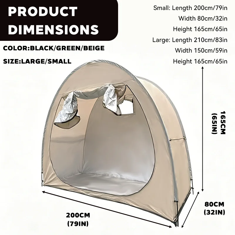 2‑3 Bikes Large Space Bike Shed, Foldable Bicycle Storage Tent, Practical Outdoor Shelter for Multiple Bikes