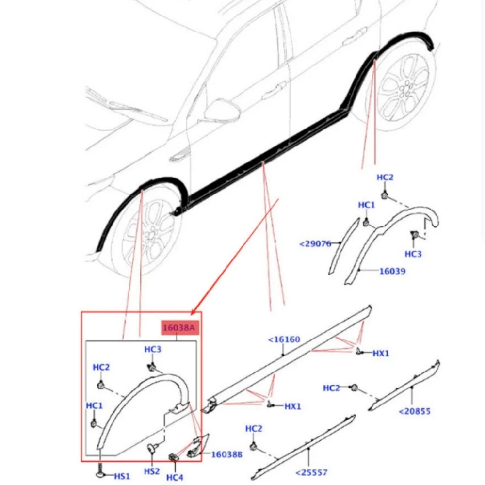 Auto-Vorderradkasten OE: LR061973 LR061972 Für Land Rover Discovery Sport 2015-2019 – Detail 6