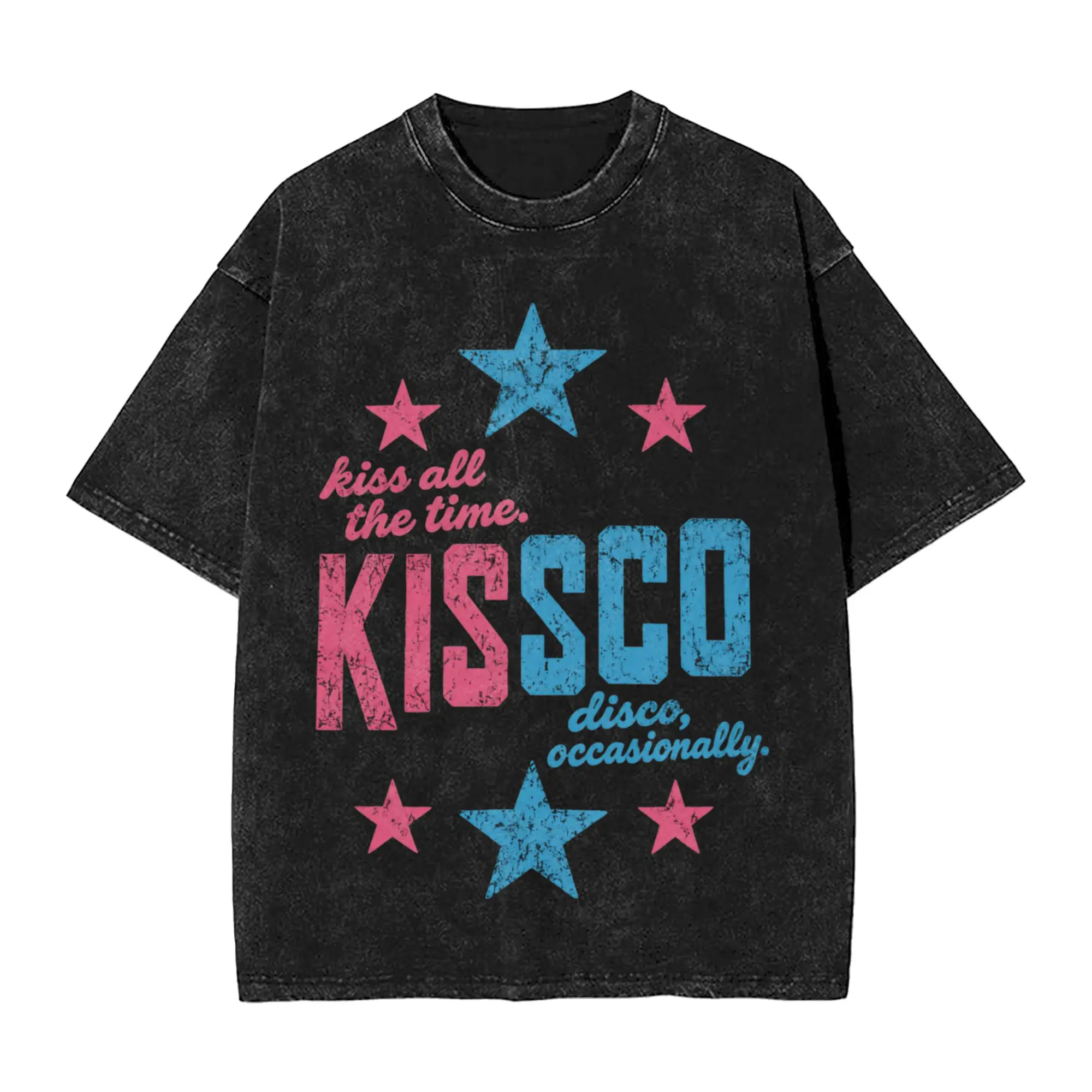 Kiss All The Time Disco T-Shirt  Hip Hop T Shirts Short Sleeve Streetwear Tshirt Summer Casual Crewneck Plus Size Clothing