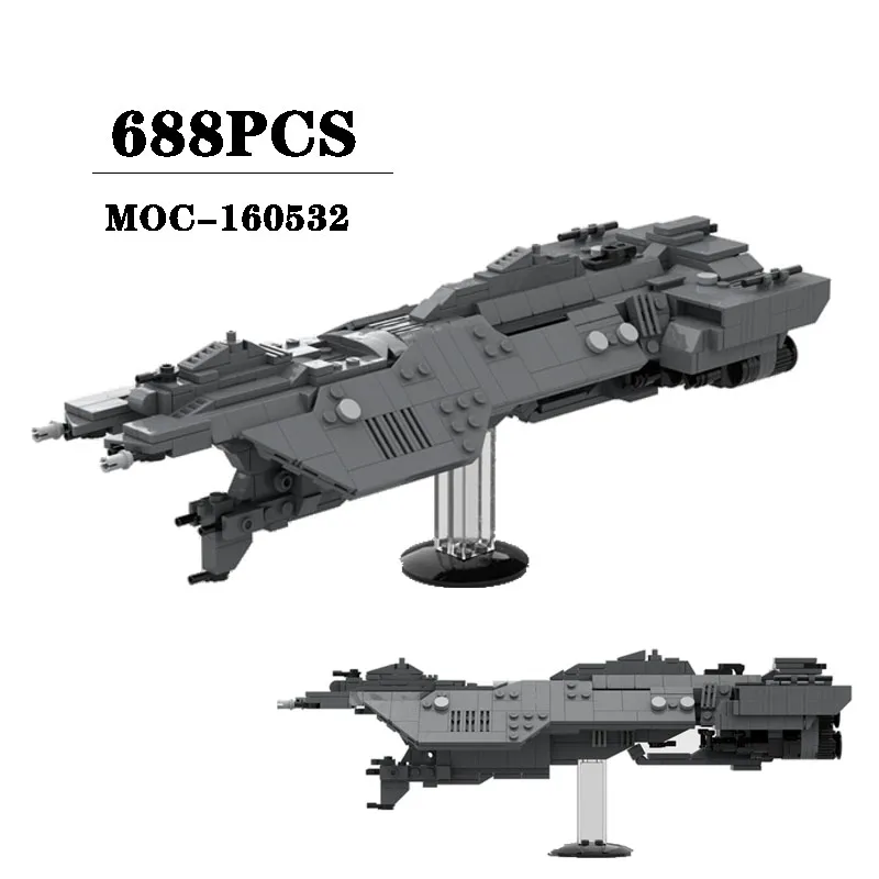 New Building Block MOC-160532 Spaceship Stitching Model 688PCS Boy DIY Puzzle Education Birthday Christmas Toys Gift Decoration