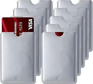 

RFID Blocking Card Holder - Credit and Identity Card Protector for Theft Protection - 10 Pack Secure Sleeves for ID, Debit Cards