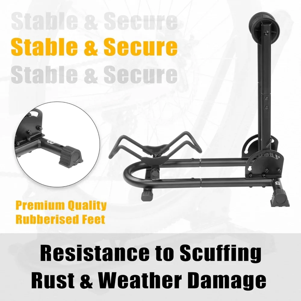 Rak Lantai Sepeda Lipat - Desain Lipat Cepat yang Kokoh untuk Penyimpanan Sepeda MTB & Sepeda Jalan, Cocok untuk Lebar Ban hingga 2.4 inci