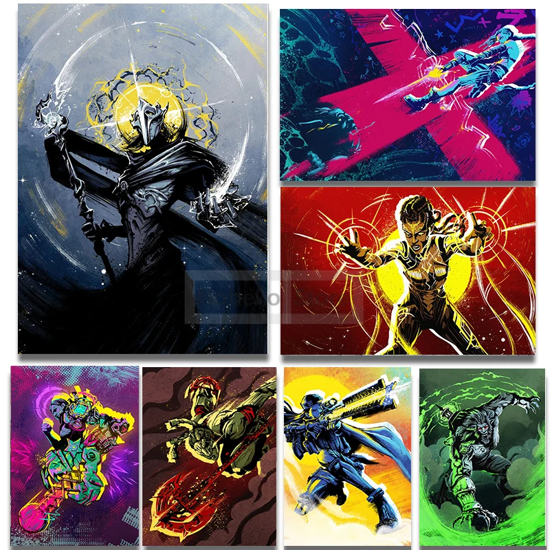 Popular Animated Arcane Graffiti Poster Classic Game LOL Prints Canvas Painting Arcane Wall Art Pictures Home Room Decoration