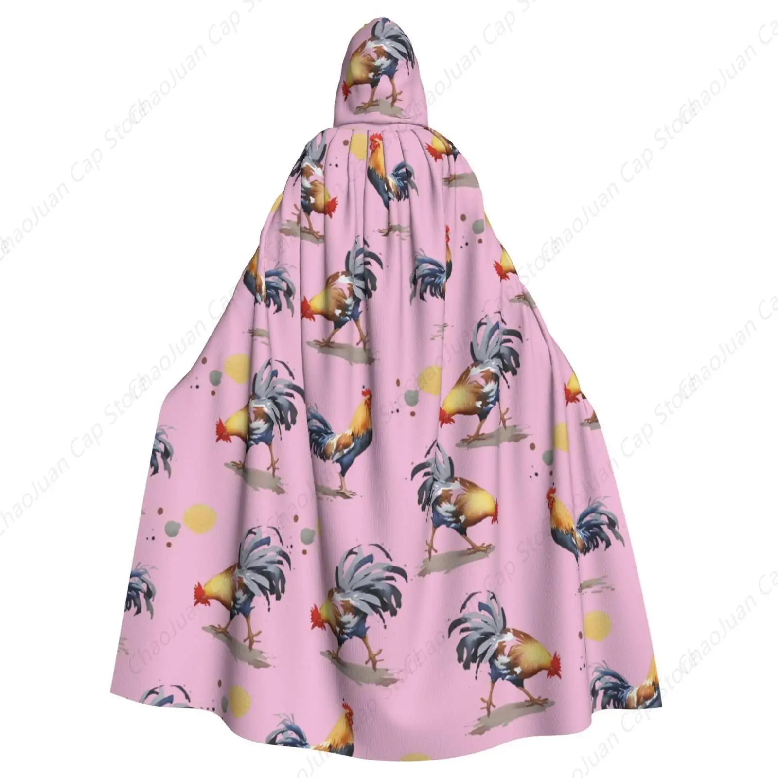 

Плащ с капюшоном унисекс, накидка из полиэстера с капюшоном, карнавальный костюм для женщин и мужчин, совместимый с акварельным петухом и курицей