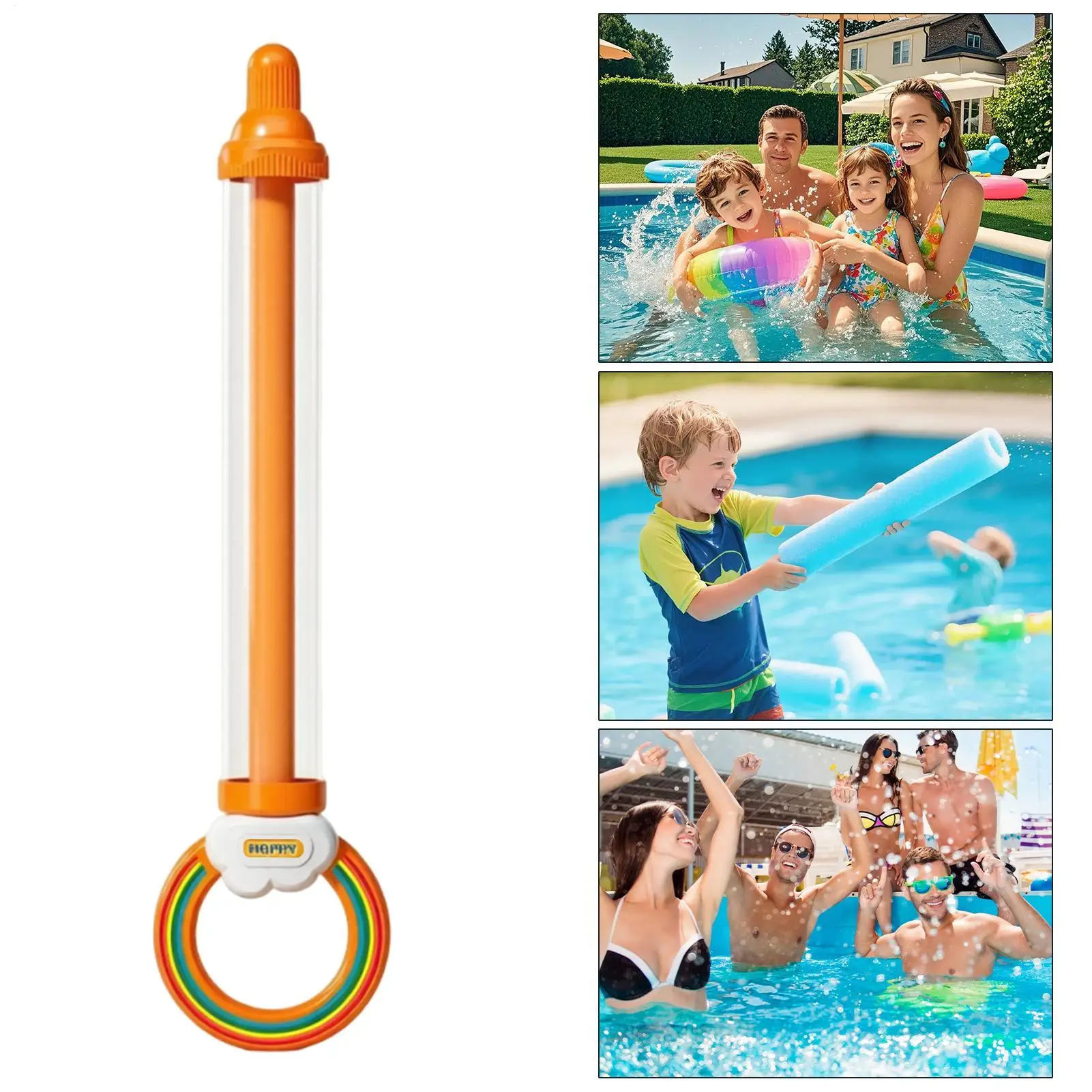 Large Capacity Squirter Water Gun Pull-Out Ergonomic Handle, Flower-Shaped Water Gun with 3 Replacement Heads for Adults