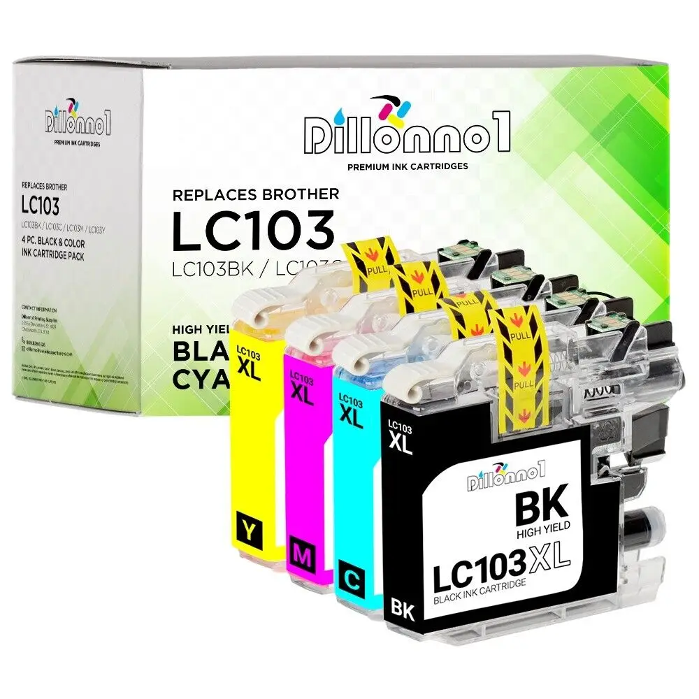 คอมโบหมึก LC-103XL Brother 4แพ็คสำหรับ MFC-J4610DW MFC-J4510DW MFC-J4410DW