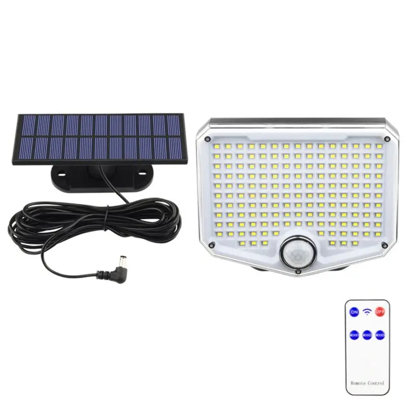 Happy New- Solar Light Outdoor Super Bright Motion Sensor Solar Strong Power LED Garden Wall Lamp IP44 Waterproof 3 Working Mode