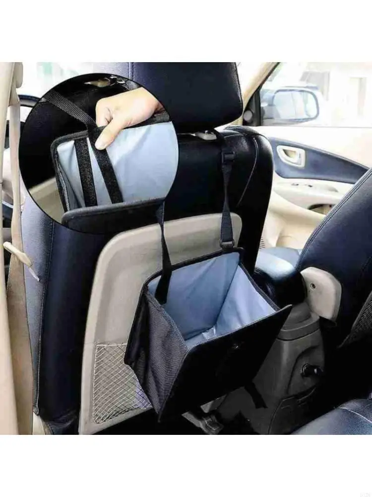 2026 New Spill Resistant Hanging Vehicle Waste Basket Foldable Storage Solution Portable 7L Car Trash Can for SUV Pickup Trucks