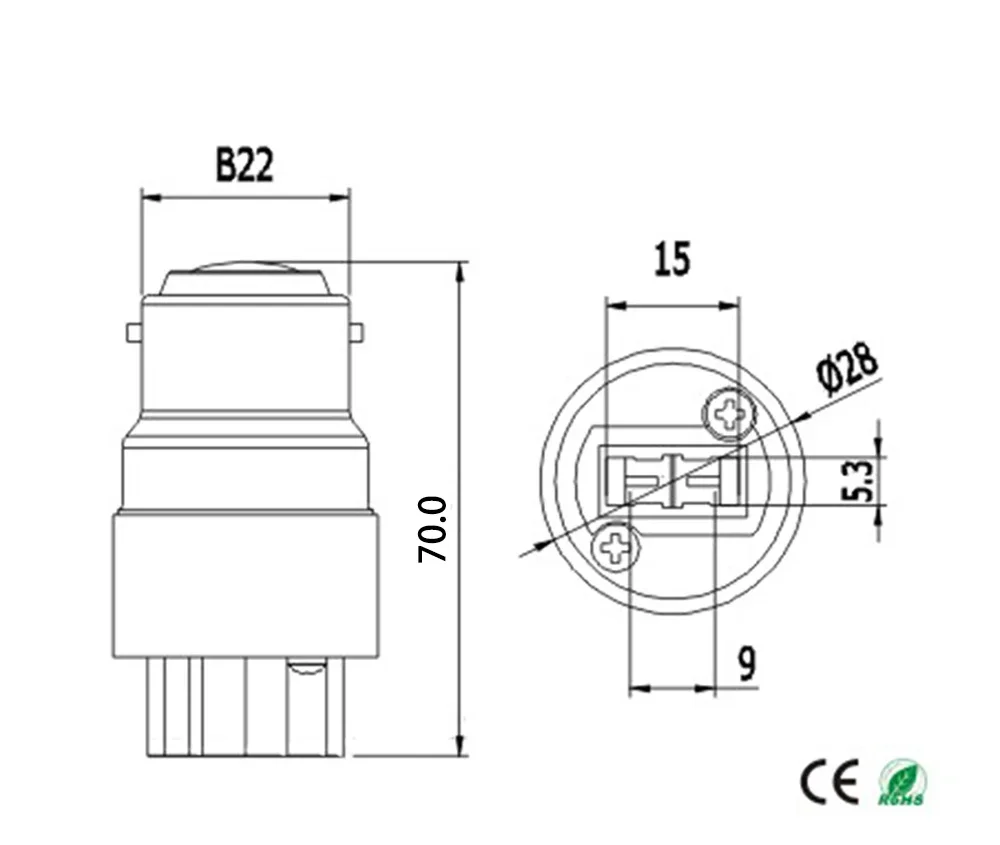 2pcs B22 To G9 Light Socket Adapter Lamp Base Holder Converter Allow You install G9 CFL LED Halogen into B22 Bayonet Socket