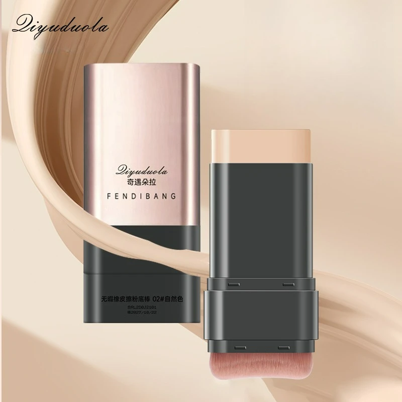 

Double Headed Foundation Stick with Brush Head Moisturiz Light Foundation Long-lasting Concealer Makeup Stick Eraser