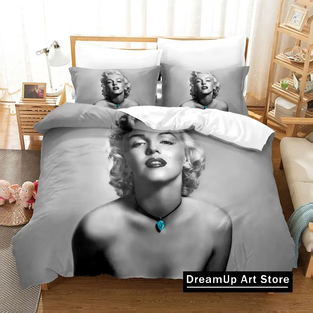 3D Print M-Marilyn M-Monroe Bedding Set Pillowcase Duvet Cover Double Twin Full Queen King Adult Bedclothes Quilt Cover