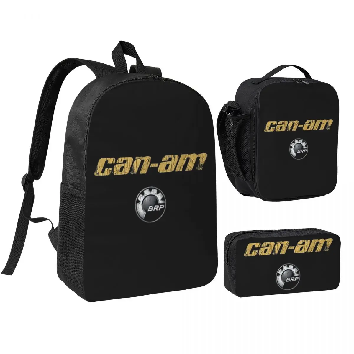 

Can-Am BRP Motorcycle Backpack Student Boys Girls BookBag School Bag Computer Shoulder Bags 3ps Insulated Lunch Bag Pencil Case