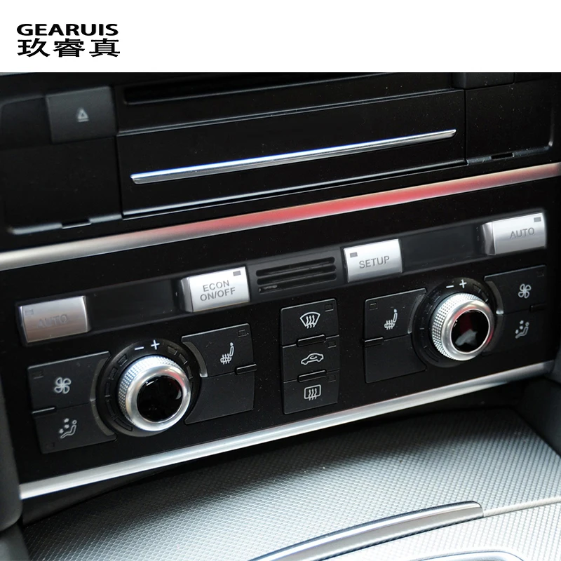 For Audi Q7 4l 2005-2009 Car Auto Econ Setup switch button decoration Cover Trim Air conditioning CD Panel Interior Accessories
