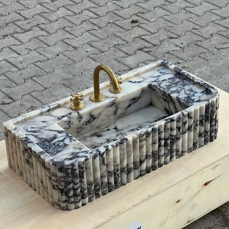 

Natural Marble Poligrika Purple Sink Basin - Bathroom Sink Basin for Modern Decor