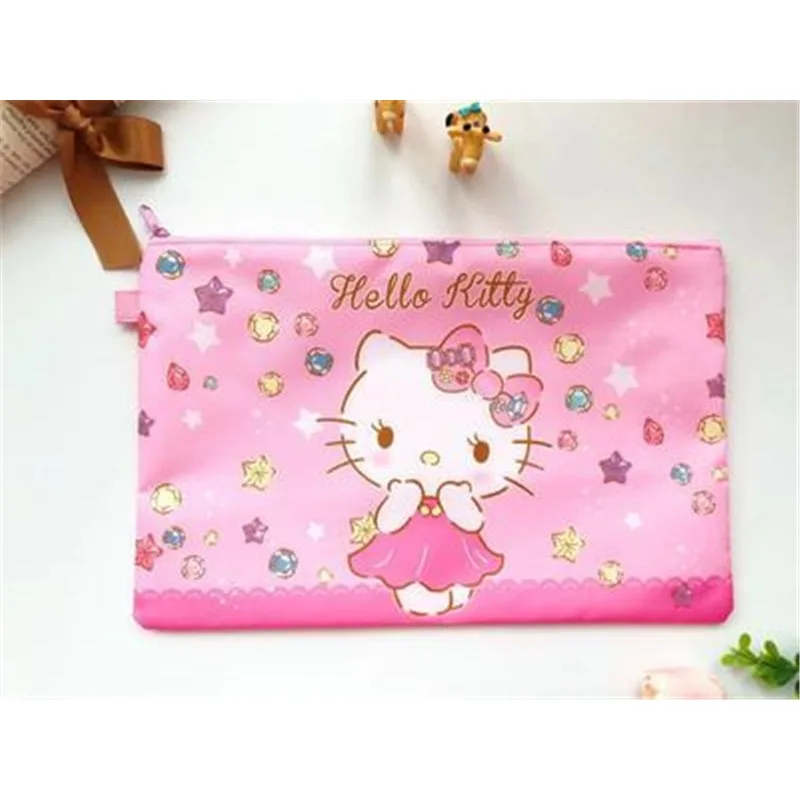 New Sanrio Hello Kitty A4 File Folder Stationery File Book Test Paper Storage Large Capacity Bag School Office Supplies Folder