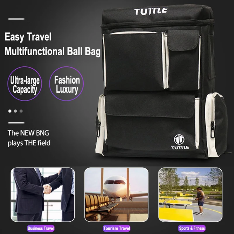 TUTTLE High-Capacity Table Tennis Backpack Racket Balls Shoes Storage Bag for Commute Sports Oxford Bag for Game School Travel