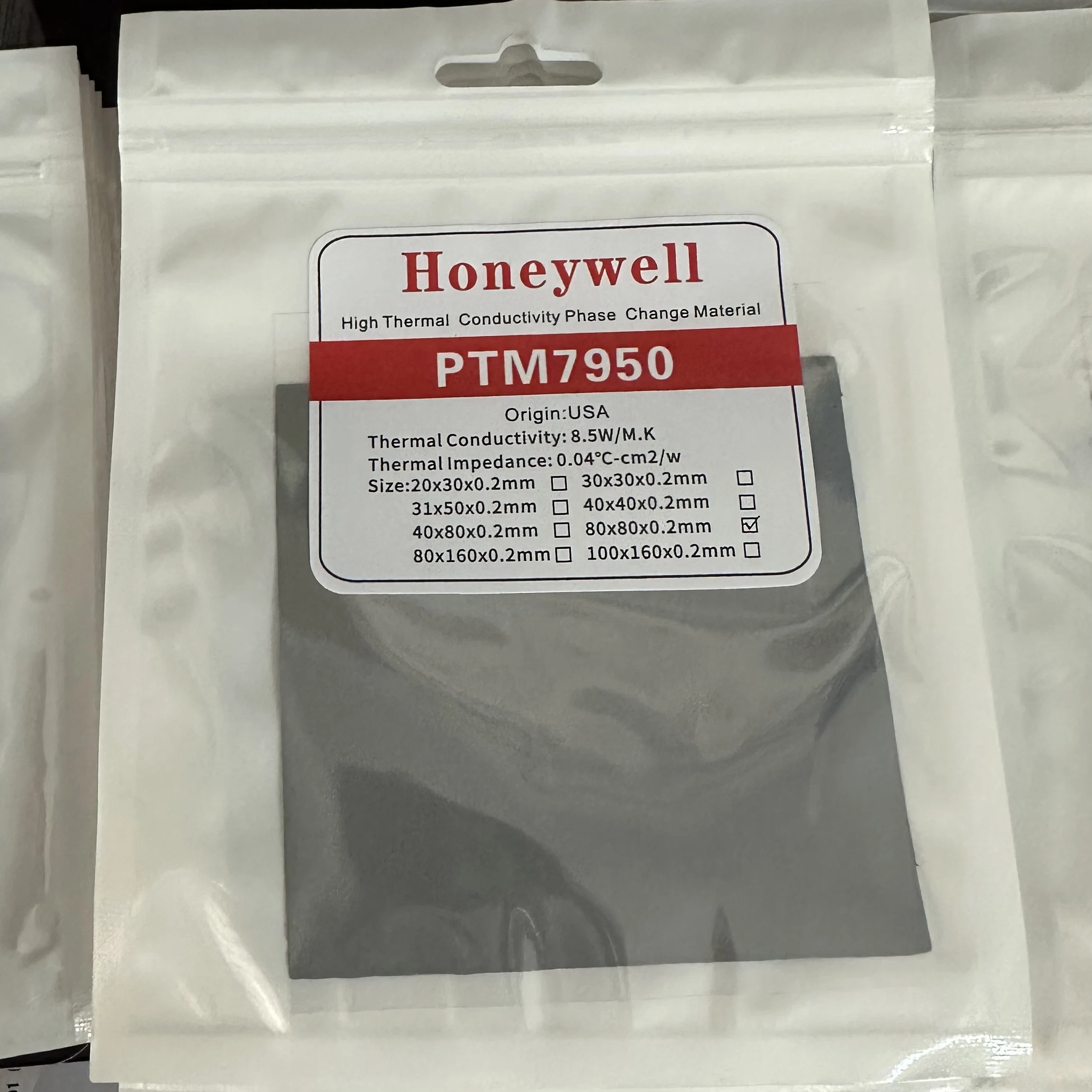 Podkładka termoprzewodząca Honeywell PTM7950 Pasta termoprzewodząca GPU CPU Radiator 40x80x0.2mm Chłodząca Silikonowa Podkładka Termoprzewodząca Mata Pasta Termiczna — zdjęcie produktu 3