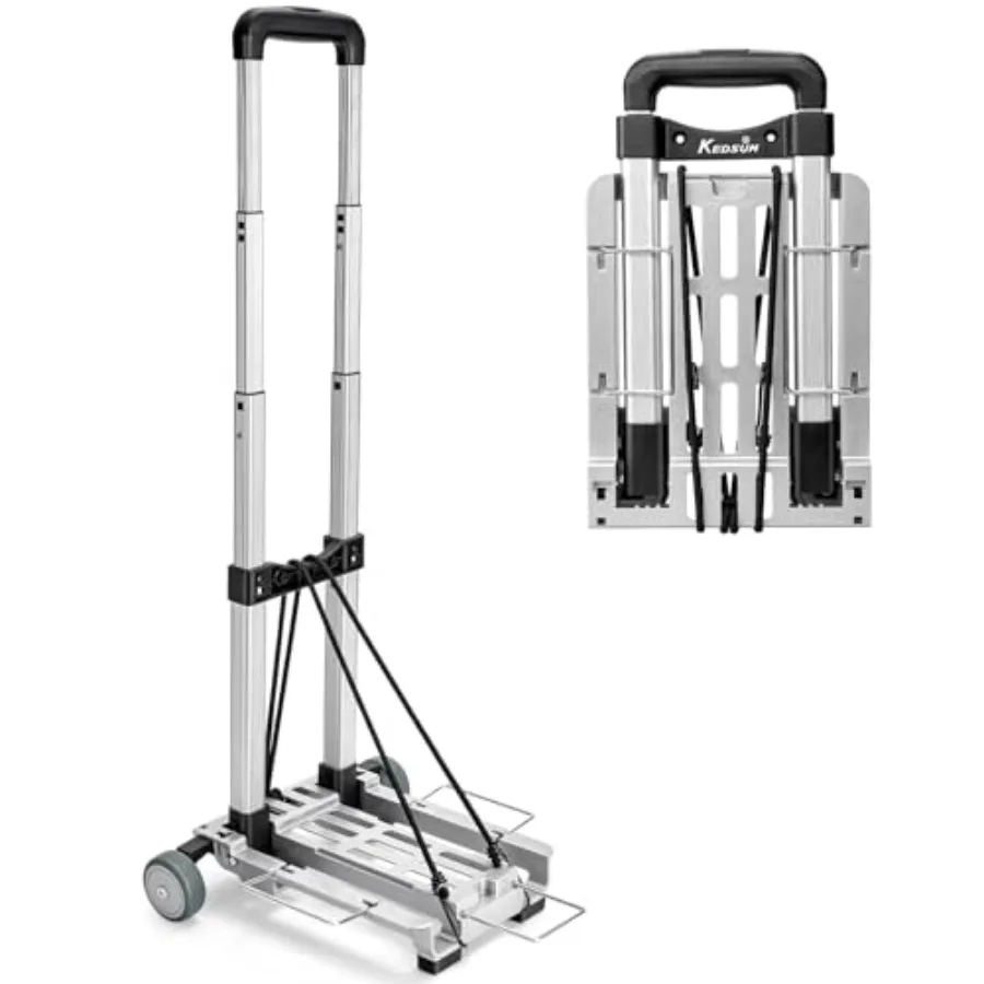 

Mini Luggage Cart with Wheels Foldable Lightweight Trolley Cart with Wheels Expandable Baseplate Foding Hand Truck 120 LBS Port
